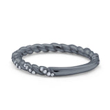 Infinity Twisted Wedding Stackable Eternity Rings Simulated CZ 925 Sterling Silver