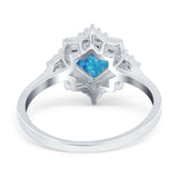 Vintage Princess Cut Wedding Ring Simulated Cubic Zirconia 925 Sterling Silver