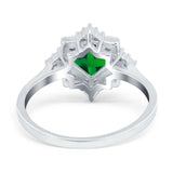 Vintage Princess Cut Wedding Ring Simulated Cubic Zirconia 925 Sterling Silver