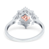 Vintage Princess Cut Wedding Ring Simulated Cubic Zirconia 925 Sterling Silver