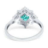 Vintage Princess Cut Wedding Ring Simulated Cubic Zirconia 925 Sterling Silver