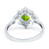 Vintage Princess Cut Wedding Ring Simulated Cubic Zirconia 925 Sterling Silver
