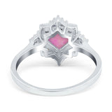 Vintage Princess Cut Wedding Ring Simulated Cubic Zirconia 925 Sterling Silver