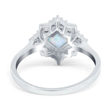 Vintage Princess Cut Wedding Ring Simulated Cubic Zirconia 925 Sterling Silver