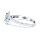Round Solitaire Engagement Ring Simulated Cubic Zirconia 925 Sterling Silver