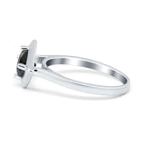 Round Solitaire Engagement Ring Simulated Cubic Zirconia 925 Sterling Silver