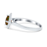Round Solitaire Engagement Ring Simulated Cubic Zirconia 925 Sterling Silver