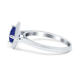 Round Solitaire Engagement Ring Simulated Cubic Zirconia 925 Sterling Silver