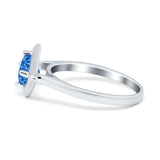 Round Solitaire Engagement Ring Simulated Cubic Zirconia 925 Sterling Silver