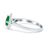 Round Solitaire Engagement Ring Simulated Cubic Zirconia 925 Sterling Silver
