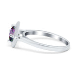 Round Solitaire Engagement Ring Simulated Cubic Zirconia 925 Sterling Silver