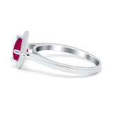 Round Solitaire Engagement Ring Simulated Cubic Zirconia 925 Sterling Silver