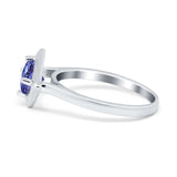 Round Solitaire Engagement Ring Simulated Cubic Zirconia 925 Sterling Silver