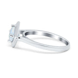 Round Solitaire Engagement Ring Simulated Cubic Zirconia 925 Sterling Silver