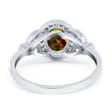 Oval Art Deco Engagement Ring Round Simulated Cubic Zirconia 925 Sterling Silver