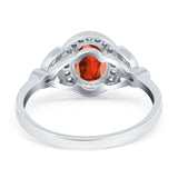 Oval Art Deco Engagement Ring Round Simulated Cubic Zirconia 925 Sterling Silver