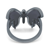 Beautiful Butterfly Ring Solitaire Simulated Turquoise 925 Sterling Silver