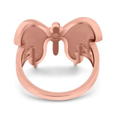 Beautiful Butterfly Ring Solitaire Simulated Turquoise 925 Sterling Silver