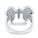 Beautiful Butterfly Ring Solitaire Simulated Turquoise 925 Sterling Silver