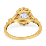 Vintage Oval Engagement Ring Simulated Cubic Zirconia 925 Sterling Silver