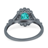 Vintage Oval Engagement Ring Simulated Cubic Zirconia 925 Sterling Silver