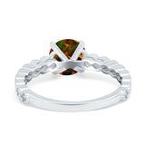 Solitaire Accent Wedding Ring Round Simulated Cubic Zirconia 925 Sterling Silver
