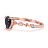 Teardrop Wedding Ring Simulated Cubic Zirconia 925 Sterling Silver