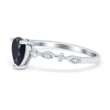 Teardrop Wedding Ring Simulated Cubic Zirconia 925 Sterling Silver