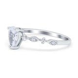 Teardrop Wedding Ring Simulated Cubic Zirconia 925 Sterling Silver
