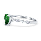 Teardrop Wedding Ring Simulated Cubic Zirconia 925 Sterling Silver