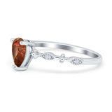 Teardrop Wedding Ring Simulated Cubic Zirconia 925 Sterling Silver