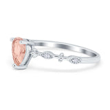 Teardrop Wedding Ring Simulated Cubic Zirconia 925 Sterling Silver