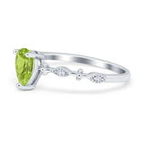 Teardrop Wedding Ring Simulated Cubic Zirconia 925 Sterling Silver