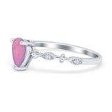 Teardrop Wedding Ring Simulated Cubic Zirconia 925 Sterling Silver