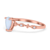 Teardrop Wedding Ring Simulated Cubic Zirconia 925 Sterling Silver