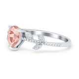 Teardrop Engagement Ring Pear Simulated Cubic Zirconia 925 Sterling Silver