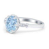 Vintage Style Wedding Ring Round Simulated Cubic Zirconia 925 Sterling Silver