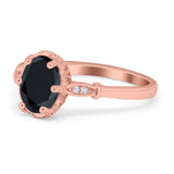 Vintage Style Wedding Ring Round Simulated Cubic Zirconia 925 Sterling Silver