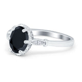 Vintage Style Wedding Ring Round Simulated Cubic Zirconia 925 Sterling Silver