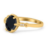 Vintage Style Wedding Ring Round Simulated Cubic Zirconia 925 Sterling Silver