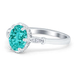 Vintage Style Wedding Ring Round Simulated Cubic Zirconia 925 Sterling Silver