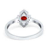 Art Deco Halo Engagement Ring Round Simulated Cubic Zirconia 925 Sterling Silver