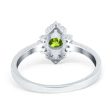 Art Deco Halo Engagement Ring Round Simulated Cubic Zirconia 925 Sterling Silver