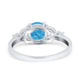 Art Deco Engagement Ring Round Simulated Cubic Zirconia 925 Sterling Silver