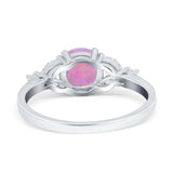 Art Deco Engagement Ring Round Simulated Cubic Zirconia 925 Sterling Silver