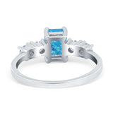 Emerald Cut Wedding Engagement Ring Simulated Cubic Zirconia 925 Sterling Silver