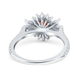 Vintage Oval Engagement Ring Simulated Cubic Zirconia 925 Sterling Silver