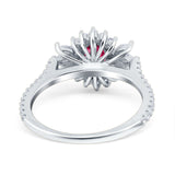 Vintage Oval Engagement Ring Simulated Cubic Zirconia 925 Sterling Silver
