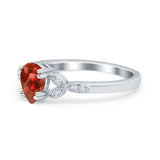 Art Deco Teardrop Bridal Ring Simulated Cubic Zirconia 925 Sterling Silver
