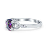Art Deco Teardrop Bridal Ring Simulated Cubic Zirconia 925 Sterling Silver